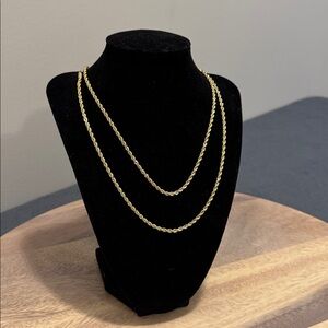Elegant Double Rope Gold-Tone Necklace. NWT
